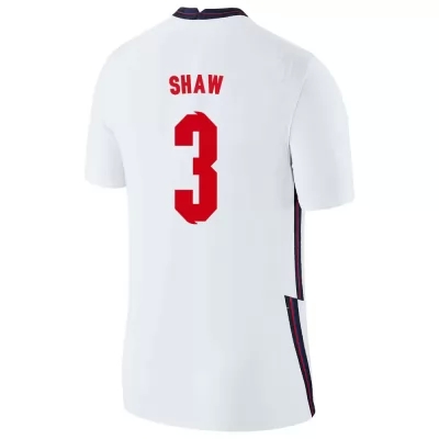 Férfi Angol labdarúgó-válogatott Luke Shaw #3 Hazai Fehér 2021 Mez Póló Ing
