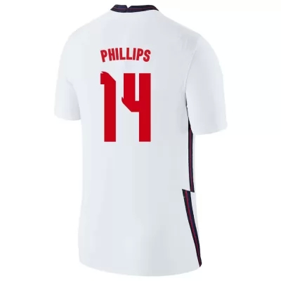 Férfi Angol labdarúgó-válogatott Kalvin Phillips #14 Hazai Fehér 2021 Mez Póló Ing