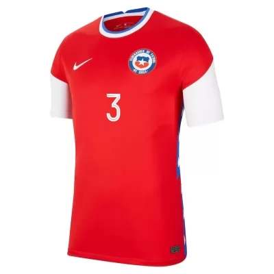Női Chilei labdarúgó-válogatott Guillermo Maripan #3 Hazai Piros 2021 Mez Póló Ing