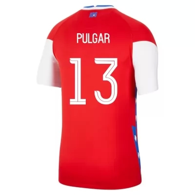 Női Chilei labdarúgó-válogatott Erick Pulgar #13 Hazai Piros 2021 Mez Póló Ing