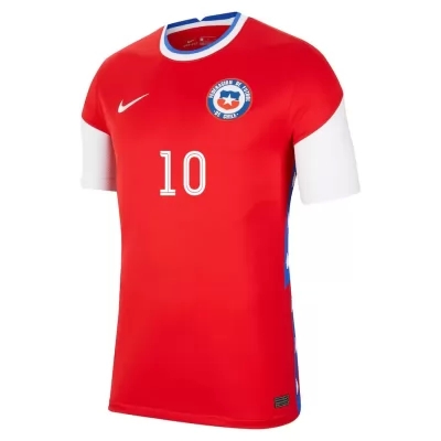 Női Chilei labdarúgó-válogatott Alexis Sanchez #10 Hazai Piros 2021 Mez Póló Ing