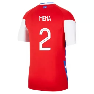 Női Chilei labdarúgó-válogatott Eugenio Mena #2 Hazai Piros 2021 Mez Póló Ing