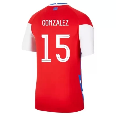 Női Chilei labdarúgó-válogatott Daniel Gonzalez #15 Hazai Piros 2021 Mez Póló Ing