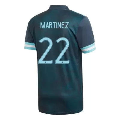 Gyermek Argentin labdarúgó-válogatott Lautaro Martinez #22 Idegenbeli Sötétkék 2021 Mez Póló Ing