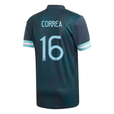 Női Argentin labdarúgó-válogatott Joaquin Correa #16 Idegenbeli Sötétkék 2021 Mez Póló Ing