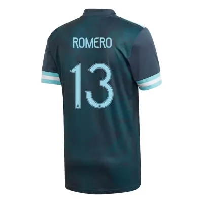 Női Argentin labdarúgó-válogatott Cristian Romero #13 Idegenbeli Sötétkék 2021 Mez Póló Ing