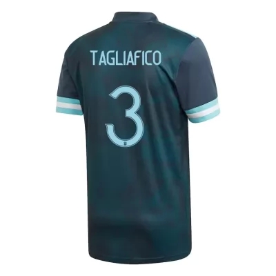 Férfi Argentin labdarúgó-válogatott Nicolas Tagliafico #3 Idegenbeli Sötétkék 2021 Mez Póló Ing