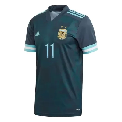 Női Argentin labdarúgó-válogatott Angel Di Maria #11 Idegenbeli Sötétkék 2021 Mez Póló Ing