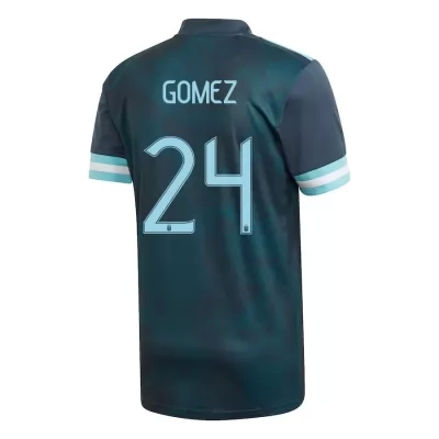 Gyermek Argentin labdarúgó-válogatott Papu Gomez #24 Idegenbeli Sötétkék 2021 Mez Póló Ing