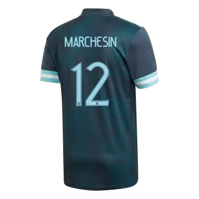 Gyermek Argentin labdarúgó-válogatott Agustin Marchesin #12 Idegenbeli Sötétkék 2021 Mez Póló Ing