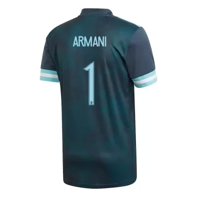 Férfi Argentin labdarúgó-válogatott Franco Armani #1 Idegenbeli Sötétkék 2021 Mez Póló Ing