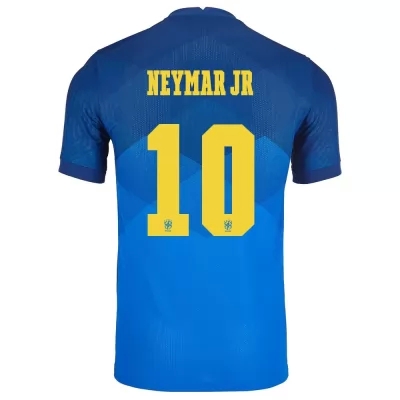 Női Brazil labdarúgó-válogatott Neymar #10 Idegenbeli Kék 2021 Mez Póló Ing