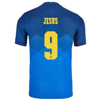 Gyermek Brazil labdarúgó-válogatott Gabriel Jesus #9 Idegenbeli Kék 2021 Mez Póló Ing