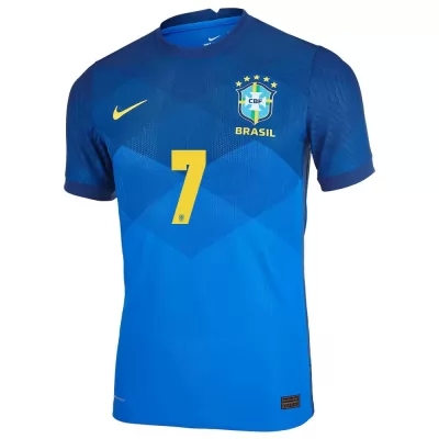 Női Brazil labdarúgó-válogatott Richarlison #7 Idegenbeli Kék 2021 Mez Póló Ing