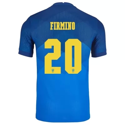 Női Brazil labdarúgó-válogatott Roberto Firmino #20 Idegenbeli Kék 2021 Mez Póló Ing