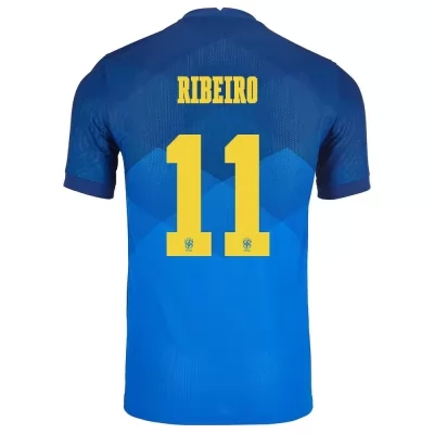 Női Brazil labdarúgó-válogatott Everton Ribeiro #11 Idegenbeli Kék 2021 Mez Póló Ing