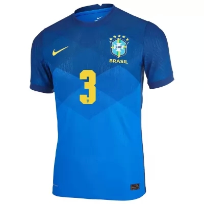 Női Brazil labdarúgó-válogatott Thiago Silva #3 Idegenbeli Kék 2021 Mez Póló Ing