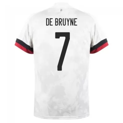 Női Belga labdarúgó-válogatott Kevin De Bruyne #7 Idegenbeli Fehér fekete 2021 Mez Póló Ing