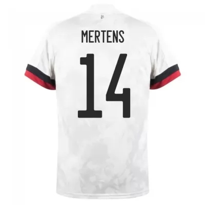 Gyermek Belga labdarúgó-válogatott Dries Mertens #14 Idegenbeli Fehér fekete 2021 Mez Póló Ing