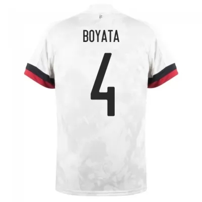 Női Belga labdarúgó-válogatott Dedryck Boyata #4 Idegenbeli Fehér fekete 2021 Mez Póló Ing