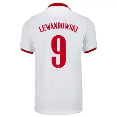 Női Lengyel labdarúgó-válogatott Robert Lewandowski #9 Idegenbeli Fehér 2021 Mez Póló Ing