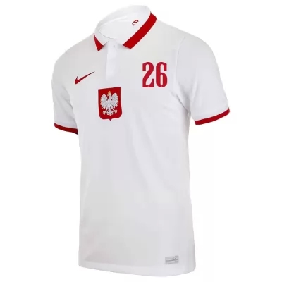 Női Lengyel labdarúgó-válogatott Tymoteusz Puchacz #26 Idegenbeli Fehér 2021 Mez Póló Ing