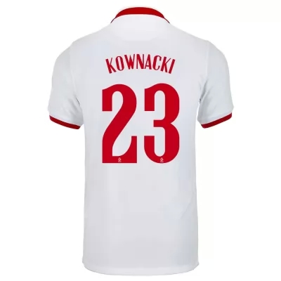Női Lengyel labdarúgó-válogatott Dawid Kownacki #23 Idegenbeli Fehér 2021 Mez Póló Ing
