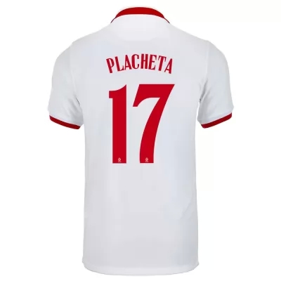 Női Lengyel labdarúgó-válogatott Przemyslaw Placheta #17 Idegenbeli Fehér 2021 Mez Póló Ing