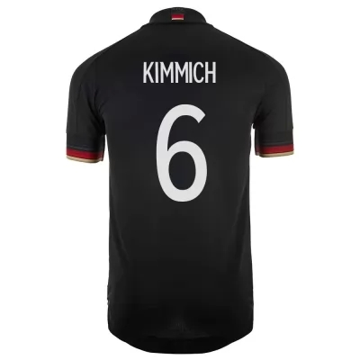 Gyermek Német labdarúgó-válogatott Joshua Kimmich #6 Idegenbeli Fekete 2021 Mez Póló Ing
