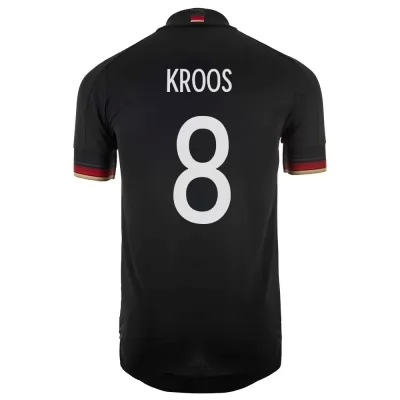 Férfi Német labdarúgó-válogatott Toni Kroos #8 Idegenbeli Fekete 2021 Mez Póló Ing