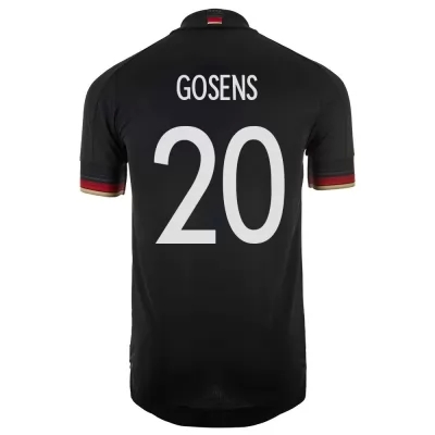 Női Német labdarúgó-válogatott Robin Gosens #20 Idegenbeli Fekete 2021 Mez Póló Ing