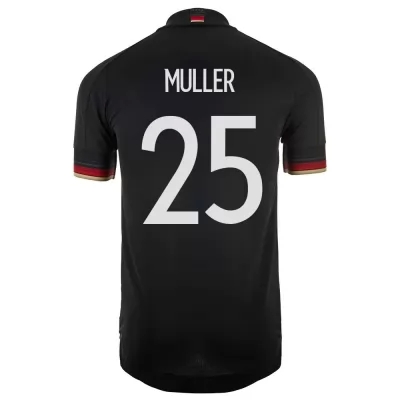 Gyermek Német labdarúgó-válogatott Thomas Muller #25 Idegenbeli Fekete 2021 Mez Póló Ing