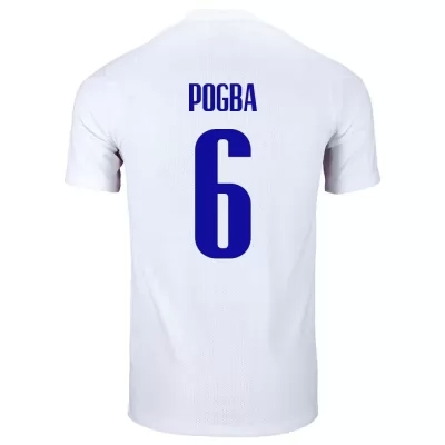 Férfi Francia labdarúgó-válogatott Paul Pogba #6 Idegenbeli Fehér 2021 Mez Póló Ing