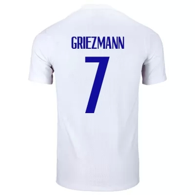 Férfi Francia labdarúgó-válogatott Antoine Griezmann #7 Idegenbeli Fehér 2021 Mez Póló Ing