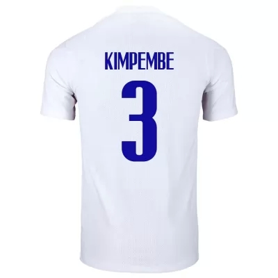 Gyermek Francia labdarúgó-válogatott Presnel Kimpembe #3 Idegenbeli Fehér 2021 Mez Póló Ing