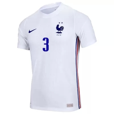 Női Francia labdarúgó-válogatott Presnel Kimpembe #3 Idegenbeli Fehér 2021 Mez Póló Ing