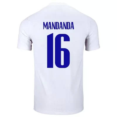 Női Francia labdarúgó-válogatott Steve Mandanda #16 Idegenbeli Fehér 2021 Mez Póló Ing