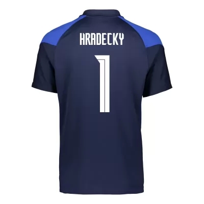 Női Finn labdarúgó-válogatott Lukas Hradecky #1 Idegenbeli Sötétkék 2021 Mez Póló Ing