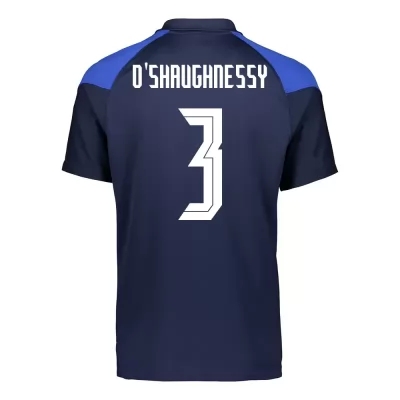 Női Finn labdarúgó-válogatott Daniel O'Shaughnessy #3 Idegenbeli Sötétkék 2021 Mez Póló Ing
