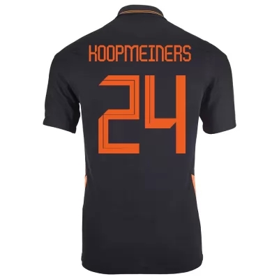 Gyermek Holland labdarúgó-válogatott Teun Koopmeiners #24 Idegenbeli Fekete 2021 Mez Póló Ing