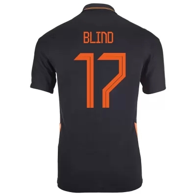 Gyermek Holland labdarúgó-válogatott Daley Blind #17 Idegenbeli Fekete 2021 Mez Póló Ing