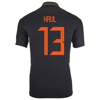 Női Holland labdarúgó-válogatott Tim Krul #13 Idegenbeli Fekete 2021 Mez Póló Ing