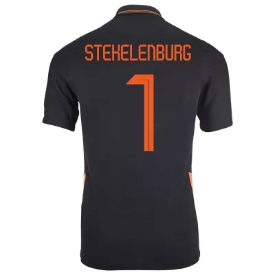 Férfi Holland labdarúgó-válogatott Maarten Stekelenburg #1 Idegenbeli Fekete 2021 Mez Póló Ing