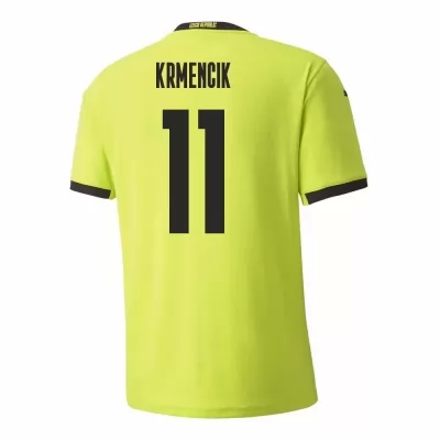 Női Cseh labdarúgó-válogatott Michael Krmencik #11 Idegenbeli Világos zöld 2021 Mez Póló Ing