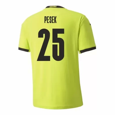 Női Cseh labdarúgó-válogatott Jakub Pesek #25 Idegenbeli Világos zöld 2021 Mez Póló Ing