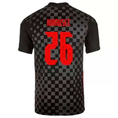 Női Horvát labdarúgó-válogatott Luka Ivanusec #26 Idegenbeli Fekete Szürke 2021 Mez Póló Ing