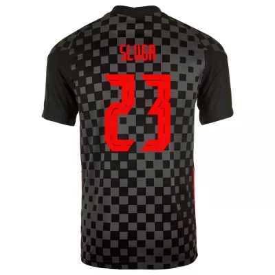 Női Horvát labdarúgó-válogatott Simon Sluga #23 Idegenbeli Fekete Szürke 2021 Mez Póló Ing