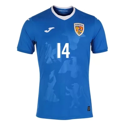 Női Román labdarúgó-válogatott Ianis Hagi #14 Idegenbeli Kék 2021 Mez Póló Ing