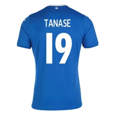 Női Román labdarúgó-válogatott Florin Tanase #19 Idegenbeli Kék 2021 Mez Póló Ing