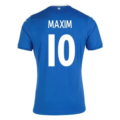 Női Román labdarúgó-válogatott Alexandru Maxim #10 Idegenbeli Kék 2021 Mez Póló Ing